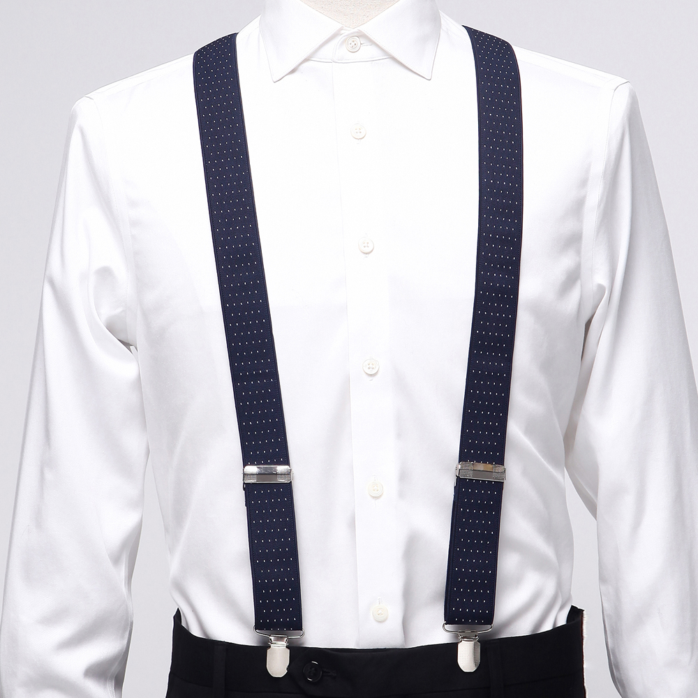 Blue Suspenders: Navy Blue Patterned - Suspendermen